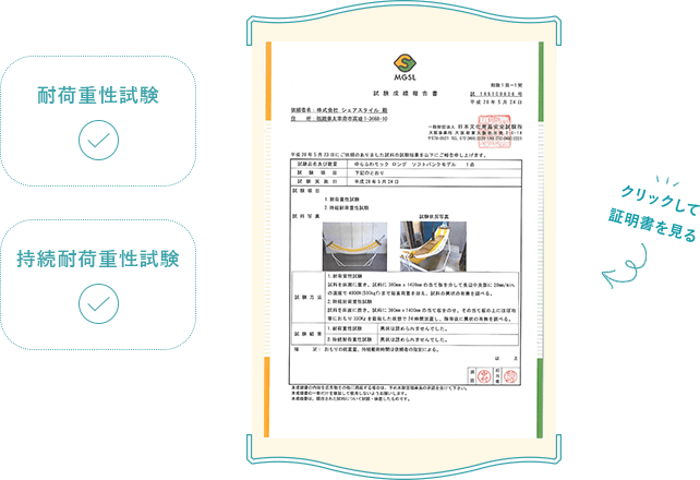 クリックして証明書を見る